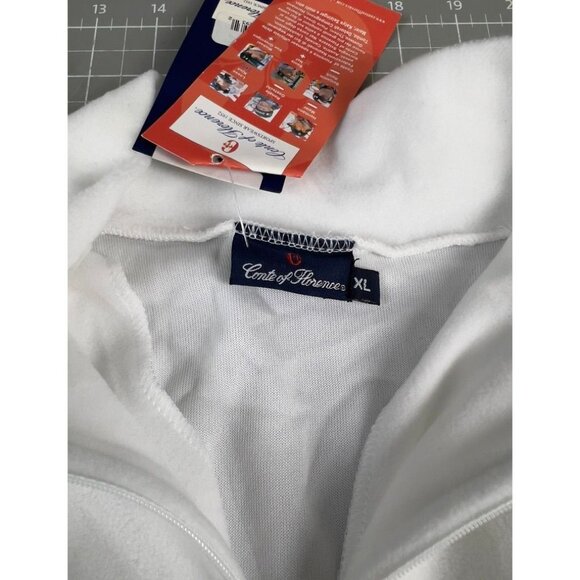 Conte Of Florence Men's Fleece Pullover Mock Neck Top Sz XL White "Snowbird" - Picture 8 of 10